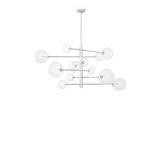 a white chandelier with six lights hanging from it's center and four arms