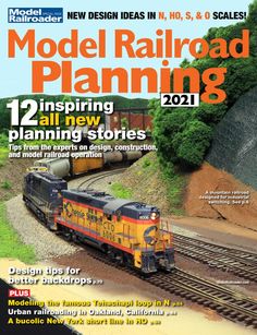 the cover of model railroad planning magazine, featuring an image of a train on tracks