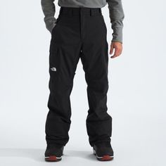 On epic powder days  dial in your waterproof protection with The North Face men's Freedom pants. They're made with durable  all-conditions DryVent™ fabric and reinforced with nylon kickpatches. Functional Black Waterproof Pants, Winter Functional Outdoor Cargo Pants, Technical Black Bottoms For Outdoor, The North Face Nylon Bottoms For Outdoor, Black Utility Waterproof Cargo Pants, Black Waterproof Utility Cargo Pants, Black Utility Style Waterproof Cargo Pants, Black Waterproof Utility Bottoms, Functional Black Pants For Winter Sports