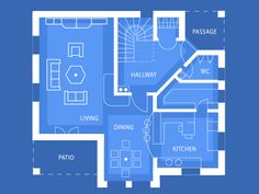 a blueprinted floor plan for a home in the middle of an apartment complex