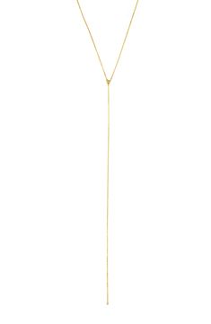 Handcrafted in Italy from 14-karat gold, this slim, dainty Y-necklace is centered by a tiny bead that gently flickers in the light. Style Name:Bony Levy 14K Gold Y-Necklace (Nordstrom Exclusive). Style Number: 6108838. Available in stores. Bony Levy, Light Style, Gift Kit, Diy Kits Gift, Delivery Gifts, Gold Details, Print Gifts, Spring Rings, The Light