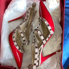 Fairly Worn, High Fashion Heels, Great For Any Occasion, Closed Toe Shoes. Comfortable Because Heels Are Low, True To European Size. High Fashion Heels, Valentino Heels, Closed Toe Shoes, Valentino Shoes, Shoes Comfortable, Fashion Heels, Wearing Red, Red Valentino, Toe Shoes