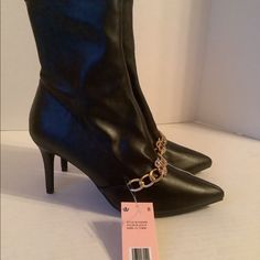 Juicy Couture Tommi High Heel Boots Black Size 8.5 Wj03646w New 7 Elegant High Ankle Synthetic Boots, Fitted Heeled Boots With Metal Feet, High Heel Boots Black, Heel Boots Black, Juicy Couture Shoes, Black High Heel Boots, Couture Shoes, Juicy Couture Black, Heel Boots