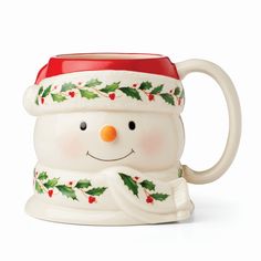 Lenox Holiday Snowman Mug 895045 Fine Dinnerware, Lenox Holiday, Snowman Mugs, Christmas Dinnerware, Backyard Flowers, Holiday Snowmen, Hat And Scarf, Cute Snowman, Holiday Sales