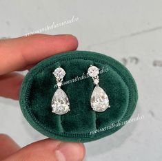 "Length : 0.8\" (2 cm) Main Stone Size: 1.2 cm X 0.8 cm (3 Carat / each) Main Stone Color: Clear White Main Stone Shape: Pear Cut Metal: Real Solid 925 Sterling Silver Hallmark: 925 Plating: Rhodium Plated Stones Setting: Prong Stones: High Quality Lab Moissanite Diamond Finish: High Polished Pear Dangle Drop Earrings 3 Carat Pear Cut Lab Moissanite Diamond 925 Sterling Silver Dangle Drop Wedding Earrings Gift Boxed For Her" Hallmarked Pear-shaped Diamond Earrings For Anniversary, Pear-shaped Hallmarked Diamond Earrings For Anniversary, Sterling Silver Diamond Earrings With Vvs Clarity, Pear-shaped, Diamond White Teardrop Earrings As Gift, Pear-shaped Cubic Zirconia Diamond Earrings As Gift, Silver Teardrop Diamond Earrings For Gift, Pear-shaped Sterling Silver Diamond Earrings With Vvs Clarity, Pear-shaped Sterling Silver Diamond Earrings For Formal Events, Diamond Teardrop Dangle Earrings Gift