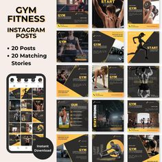 the gym instagram postcard is designed to look like it has an image of a woman