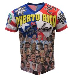 ITEM DESCRIPTION: Puerto Rico es Salsa Que viva la Salsa de Puerto Rico  shirt, Salsa inspired designs for Salsa lovers . It's made of 100% Polyester  and is soft and comfy. The double stitching on the neckline and sleeves add more durability to what is sure to be a favorite!  NEW ALL STAR PUERTO RICO ES SALSA V-NECK SHORT SLEEVE JERSEY SHIRT SUBLIMATION   ALL OVER PRINT  SALSEROS ALL STAR  PROUD TO BE  PUERTO RICAN  MATERIAL : 100% POLYESTER  LIMITED EDITION Casual Multicolor Print V-neck T-shirt, Multicolor Graphic Print V-neck T-shirt, Multicolor V-neck T-shirt With Graphic Print, Multicolor V-neck Graphic Print T-shirt, Red Printed V-neck Shirt, Multicolor V-neck Shirt, Multicolor V-neck Top With All Over Print, Multicolor V-neck Top With All-over Print, Multicolor Flag Print Casual T-shirt