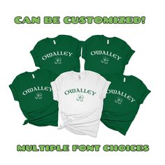 These unisex Bella and Canvas tshirts are super soft and high quality! The design is printed directly onto the fabric so no cracking or peeling like vinyl does! These group family shirts are perfect for St. Paddy's celebrations, family reunions or family pictures! Fan Merchandise Sublimation T-shirt With Text Print, Unisex Green Screen Print T-shirt, Team Spirit Tri-blend T-shirt With Screen Print, Unisex Family Matching T-shirt With Screen Print, Customizable Team Spirit Crew Neck T-shirt, Customizable Team Spirit T-shirt With Sublimation Print, Family Matching Fan Merchandise Tops With Custom Print, Funny Crew Neck T-shirt With Sublimation Print, Unisex Letter Print T-shirt For Fans