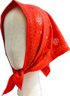 Traditional Cotton Bandana, Vintage Bandana With Bandana Print For Summer, Red Bohemian Cotton Bandana, Red Cotton Bohemian Bandana, Vintage Bandana Scarf For Summer, Vintage Summer Bandana Scarf, Adjustable Vintage Style Bandana, Casual Adjustable Red Headscarf, Adjustable Vintage Bandana For Festivals