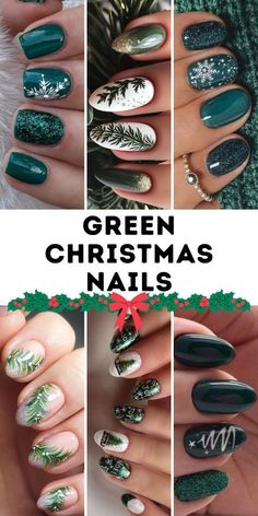 ! Explore 23 stunning almond-shaped Christmas manicures to elevate your festive look. From sparkling glitter to festive designs, these nail ideas will add the perfect touch of cheer to your holiday season. #ChristmasNails #HolidayManicure #DeckYourNails #NailArtInspo Green Gold Nails Christmas, Winter Nails Dark Green, Christmas Nail Art Designs Winter, Dark Green Holiday Nails, Simple Christmas Nails Green, Christmas Nails 2024 Trends, Christmas Nails Dark Green, Emerald Green Christmas Nails