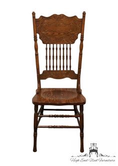 an old wooden chair on a white background