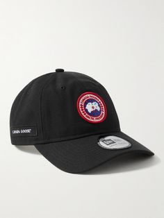 From Canada Goose's collaboration with New Era, this cotton-twill baseball cap is detailed with a signature 'Arctic Program' appliqué at the front and logo patch at the side. The moisture-wicking browband and adjustable leather tab ensure comfort. Canada Goose Logo, Goose Logo, New Era Logo, Logo Hat, Cap For Men, Outdoor Accessories, Mr Porter, Canada Goose, Cotton Twill