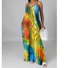 Maxi With Pockets Multicolor Maxi Dress For Summer Night Out, Casual Maxi Dress With Vibrant Print For Parties, Casual Multicolor Maxi Dress For Night Out, Summer Night Out Dress With Vibrant Print, Chic Multicolor Maxi Dress For Night Out, Vibrant Print Dress For Spring Night Out, Chic Multicolor Maxi Dress For Day Out, Multicolor Summer Maxi Dress For Night Out, Summer Multicolor Maxi Dress For Night Out