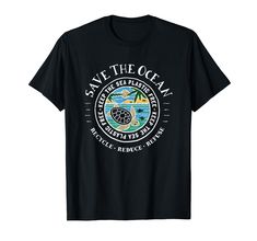 save the ocean t - shirt with an image of a turtle on it's back