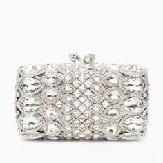 Silver Rectangular Crystal Bag With Rhinestones, Rectangular Crystal Bags With Rhinestones, Sparkling Crystal Evening Bag For Events, Crystal Clutch Bag With Rhinestones, Glamorous Crystal Rectangular Bag, Glamorous Crystal Embellished Bags, Glamorous Rhinestone Clutch For Events, Glamorous Rectangular Crystal Bag, Glamorous Rectangular Crystal Bags