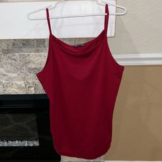 Super Soft Fabric And Flowy Women's Red Tank Top 100% Polyester Perfect Length To Pair With Leggings Nwot Red Stretch Camisole For Spring, Red Fitted Casual Camisole, Red Casual Camisole With Spaghetti Straps, Red Spaghetti Strap Camisole Casual Style, Casual Red Top With Spaghetti Straps, Red Cotton Tank Camisole, Casual Red Spaghetti Strap Top, Red Stretch Cami Top, Red Stretch Cami Camisole