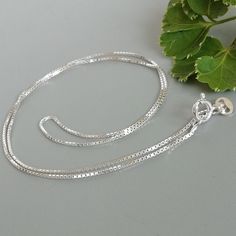 Sterling silver box neck chain | Dainty link chain | Silver necklace | Minimalist jewelry | Casual necklace | Gift neck chain | NCr by TheSilverGame on Etsy Chain Silver Necklace, Necklace Minimalist Jewelry, Jewelry Casual, Casual Necklaces, Chain Silver, Neck Chain, Necklace Minimalist, Silver Box, Hoop Earrings Small