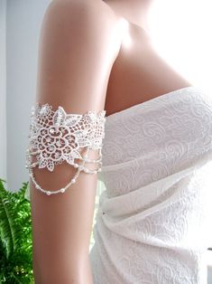 Bridal Arm Band Boho Wedding Off White Floral Lace Arm Cuff | Etsy Adjustable Lace Bridal Accessories For Wedding, Fitted Lace Bridal Accessories For Wedding, Adjustable Lace Bridal Accessories For Ceremony, Elegant Lace Bridal Accessories For Marriage, Elegant Lace Bridal Accessories For Wedding, Elegant Lace Bridal Accessories, Elegant Crochet Lace For Wedding, Lace Bridal Accessories For Ceremony, Boho Wedding Accessories