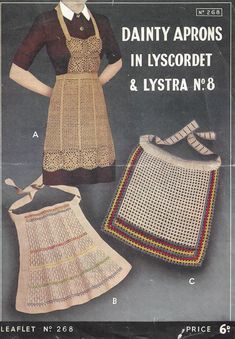 an old crochet pattern for aprons and purses