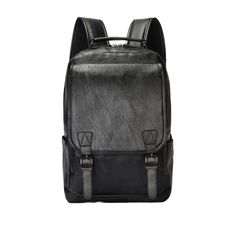 Embrace the elegance of minimalism with our black leather laptop backpack – a masterpiece that will leave everyone speechless. This is the ultimate black leather backpack for the urban minimalist, promising to garner compliments wherever you go! Leather backpacks have evolved from their high school days to grace the top runways of the world's fashion scene. Today, alongside watches, backpacks, especially black leather ones, stand out as one of the most popular men's accessories that will never go out of fashion. Our large black leather rucksack is a timeless piece due to its premium leather design, ensuring it's always on-trend. Packed with features perfect for everyday use, including side pockets, padded shoulder straps, and the ability to accommodate any laptop up to 15 inches. As leathe Black Standard Backpack Laptop Bag For Daily Use, Classic Black Laptop Backpack, Black Faux Leather School Backpack, Black Faux Leather Travel Backpack, Modern Rectangular Leather Backpack For Back To School, Black Faux Leather Backpack For Travel, Modern Leather Backpack For Back To School, Modern Rectangular Leather Backpack For School, Black Faux Leather Backpack For School