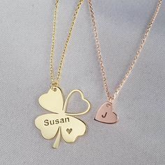 "Four leaf Clover Necklace Matcing couple name jewelry. Couple Necklace set best gift for bff, friends, men and wife, mom and child, mother of the bride gift from daughter * Handmade High quality 925 sterling silver unique handcraft for you * Free gift package * United States & Australia FAST shipping For US:2-4 days For AU:4-9 days CLICK to purchase (add your purchase): https://www.etsy.com/listing/1099341292/us-australia-fast-shipping-with-upsdhl?ref=listings_manager_grid TECHNICAL INFORMATION Personalized Heart Pendant Charm Necklace For Best Friend, Valentine's Day Initial Pendant Necklace For Best Friend, Valentine's Day Best Friend Gift Initial Pendant Necklace, Personalized Double Heart Necklace For Best Friend, Customizable Heart-shaped Necklace For Best Friend, Customized Necklace For Best Friend Or Mother's Day, Customizable Heart-shaped Necklace For Best Friend Gift, Customizable Heart Necklace For Best Friend, Customized Necklace For Best Friend Gift On Mother's Day