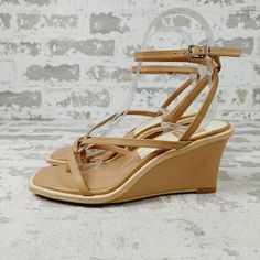 New Strappy Sophistication. Gemini Pairs Delicate Straps With A Walkable Wedge Heel For All-Day Wear. From Spring Weddings To Warm Nights Out, This Is One Style We'll Be Reaching For Again And Again All Season Long. Leather Upper Recycled Synthetic Outsole Water-Based Leather Alternative Lining Water-Based Leather Alternative Sock Imported Brown Low Heel Wedge Sandals For Spring, Elegant Wedge Sandals With Ankle Strap For Vacation, Elegant Ankle Strap Wedge Sandals For Vacation, Chic Adjustable Wedge Sandals For Day Out, Adjustable Chic Wedge Heel Sandals, Chic Adjustable Wedge Heel Sandals, Beige Adjustable Ankle Strap Wedge Sandals, Chic Beige Wedge Sandals Medium Width, Chic Adjustable Strappy Wedge Sandals