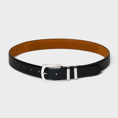 This Double Keeper Belt from A New Day™ in a solid black faux-leather finish gives any outfit an instant upgrade. It sports a lustrous silver-tone metal buckle with double keeper detail for a stylish look. The adjustable strap with multiple holes give a secure fit to all your outfits, and you can pair it with both casual or dressier ensembles for versatile styling. A New Day™: Style that goes wherever you do. Black Formal Belt With Buckle Closure, Formal Black Belt With Buckle Closure, Luxury Black Belt With Silver Buckle, Black Belt With Buckle Closure, Black Business Belts With Buckle Closure, Black Business Belt With Buckle Closure, Black Buckle Belts For Business, Classic Black Belt For Workwear, Classic Black Belt For Work