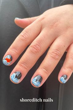 Wave nail art design artist inspired nails perfect for bespoke nail art ideas using gel polish Wave Nail Art, Wave Nails, Inspired Nails, Make An Appointment, Nail Art Ideas, Nail Art Design, Beauty Brand