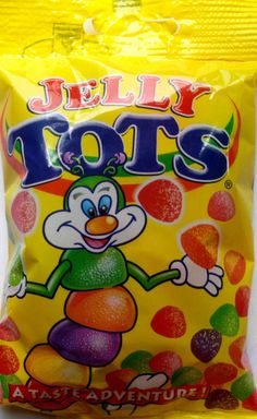 jelly toys candy bag sitting on top of a table