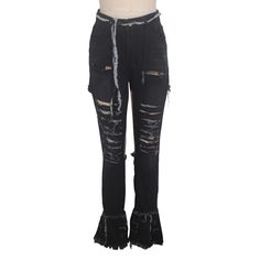 FREE SHIPPING Sexy Hollow Out Ripped High Waist Holw Denim Pants JKP3655 High Waist Stretch Ripped Flare Jeans, Alternative High Waist Distressed Bottoms, Alternative Style High Waist Distressed Bottoms, Edgy Stretch Jeans With Frayed Hem, Fitted Grunge Bottoms For Club, Fitted Black Flare Jeans With Frayed Hem, Edgy Ripped Black Flare Jeans, Edgy Black Ripped Flare Jeans, Edgy Ripped Fitted Jeans