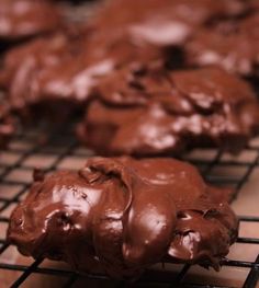 chocolate covered cookies cooling on a wire rack