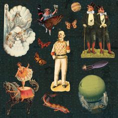 an image of various things that are in the air with one person standing on it