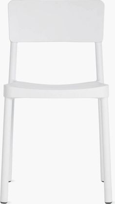 a white plastic chair against a white background