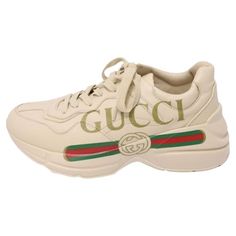 Gucci Women's Rhyton Logo Sneakers, Features the Gucci vintage logo, Gucci logo tag, rubber sole and mid heel. Material: Leather Size: EU 37.5 Heel Height: 6cm Overall Condition: Excellent Interior Condition: Like new Exterior Condition: Like new * with box Tenis Gucci, Gucci Women, Gucci Vintage, Gucci Logo, Logo Tag, Gucci Shoes, Mid Heel, Vintage Logo, Vintage Gucci