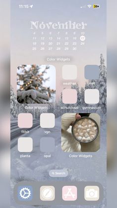 Winter-themed homescreen idea Homescreen Idea, Winter Iphone, Iphone Colors