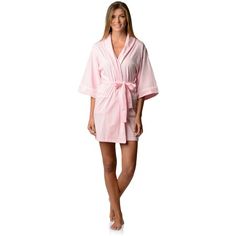 Wrap around in comfort with this Jersey Knit Kimono Short Robe from Casual Nights a classic favorite for everyday wear. Featuring a shawl collar, three-quarter sleeves, contrast color piping, matching self-Tie belt, Attached inner tie and 2 hand Pockets. Effortless Design perfect for Lounging, Relaxing or just layering on Size: L.  Color: Pink.  Gender: female.  Age Group: adult. Tie Matching, Women's Robe, Cotton Kimono, Womens Jersey, Womens Robes, Amazon Women, Pajamas Women, Wrap Around, Women Lingerie