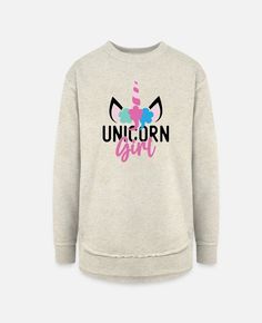 'Unicorn Girl - Unicorn Girl T Shirt, Mug, Sticker' Women's Weekend Tunic Fleece Sweatshirt | Spreadshirt Unicorn Fashion, T Shirt Painting, Unicorn Girl, Unicorn Tshirt, Unicorn Lover, Girl T Shirt, Fleece Sweatshirt, Girls Tshirts, Tshirt Print