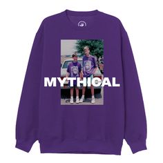 It's a purple sweatshirt with a photo of Rhett & Link wearing purple gorilla t-shirts!... Good Mythical Morning, Rhett And Link, Wearing Purple, Purple Sweatshirt, Fun Sweatshirts, Lifestyle Brands, Color Matching, To My Daughter, Hoodie Shirt