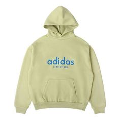 adidas (Jerry)Adidas x Fear of God Logo Hoodie Green Hoodie Winter Activewear, Green Winter Activewear Hoodie, Green Winter Hoodie Activewear, Spring Sports Hoodie With Relaxed Fit, Winter Green Activewear With Ribbed Cuffs, Green Moisture-wicking Activewear For Streetwear, Green Moisture-wicking Sweatshirt For Winter, Adidas Sports Hoodie With Crew Neck, Adidas Crew Neck Hoodie For Sports