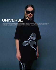 Oversized unisex t-shirt. Features a unique print in UNIVERSE edition. Made with high quality materials. 

Material: 95% cotton, 5% elastane. 

COLOR BLACK. Modern Graphic Tops For Streetwear, Modern Graphic Design Tops For Streetwear, Trendy Black Tops With Front And Back Print, Trendy Black Top With Front And Back Print, Modern Black Tops With Screen Print, Modern Black Top With Screen Print, Modern Text Print Top For Streetwear, Modern Black Tops With Graphic Design, Trendy Black T-shirt With Front And Back Print