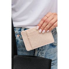 Keep your cards organized in style with our chic and practical card holder. The textured exterior adds a touch of sophistication, while the zipper closure ensures your cards stay safe and secure. Trendy Travel Card Holder, Chic Daily Use Card Holder With Interior Slots, Chic Card Holder With Card Slots, Chic Card Holder For Everyday Use, Trendy Rectangular Card Holder With Interior Slots, Chic Card Holder With Card Slots For Daily Use, Trendy Card Holder With Interior Slots For Daily Use, Trendy Travel Card Holder With Card Slots, Trendy Card Holder With Card Slots For Daily Use