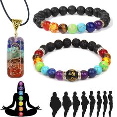 PRICES MAY VARY. 💎 Pulsera Arus 7 Chakras Original --- Package includes a chakra necklace and 2 chakra bracelets. The Pulsera Arus 7 Chakras restores and balances your 7 chakras bringing you back to your spiritual, emotional, and mental. Crystal Stone Bracelet is a powerful tool for inner harmony. 💎 7 Chakra Necklace and Bracelet Set --- Pulsera Arus 7 Chakras includes Amethyst, lapis lazuli, turquoise, tiger eye, green king stone and red agte. Each stone represents and heals one of the 7 Chak Stone Holder Necklace, Crystal Stone Bracelet, 7 Chakra Bracelet, Yoga Pendant, Eye Green, Inner Harmony, Original Necklace, Necklace And Bracelet Set, Chakra Necklace