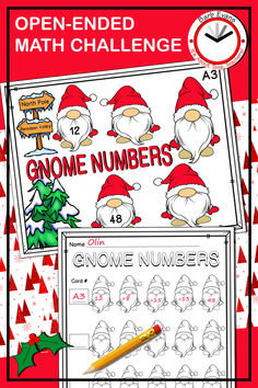 GNOME NUMBERS - Christmas Edition is a math challenge perfect for GATE, enrichment, &/or fast finishers. Open-ended & differentiated, it's great for multiple grade levels. Students will convert the 1st number to the one using basic operations. Teachers can direct the operations to use or allow learners to choose. #mathchallenge #criticalthinking #problemsolving #fastfinishers #GATE #enrichment #mathcenter #basicoperations #christmasmath #mathcenter #differentiated #openended #holidayresources Math Games For Kids, Fun Math Activities, Fun Math Games, Christmas Math, Math Center