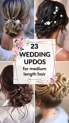 Medium Hair Updo For Wedding, Medium Length Hair Up, 15 Hairstyles, Medium Length Updo, Vintage Updo, Amber Hair, Wedding Hairstyles For Medium Hair, Boho Bridal Hair