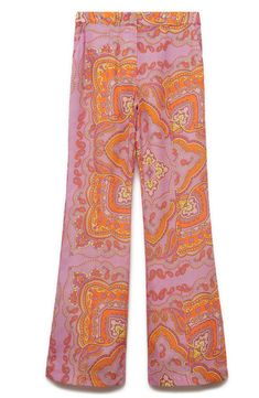 Get into a groovy mood with these flare pants flaunting an eye-catching design and a touch of airy linen for warm-weather comfort. Zip fly with hook-and-bar closure Side-seam pockets 95% lyocell, 5% linen Machine wash, line dry Imported Pink Fits, Total Look, Nordstrom Store, Anniversary Sale, Flare Pants, Warm Weather, Paisley, Mango, Wide Leg