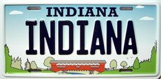 indiana state license plate with an image of a barn