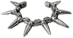 Punk Metal Bracelets With Studs, Gothic Metal Bracelet With Studs, Rock Style Metal Bracelet With Spikes, Rock Style Metal Bracelets With Studs, Silver Punk Bracelets With Spikes, Edgy Metal Jewelry With Spikes, Gothic Metal Bracelets With Spikes, Rocker Silver Bracelets With Spikes, Silver Rocker Jewelry With Studs