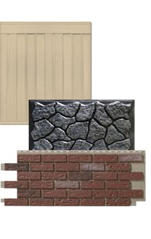 a brick wall with several different types of bricks on top and below it, along with the same type of wood paneling