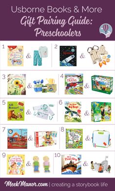 children's books and more gift pairing guide for preschoolers