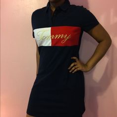 Blue Tommy Hilfiger Polo Dress With Tommy Written Across The Front In Pretty Gold Letters. Nice Knee Length (I’m 5’4) And Very Comfortable! Brand New. Casual Blue Tommy Hilfiger Dress, Tommy Hilfiger Blue Short Sleeve Dress, Denim Jumper Dress, Linen Shift Dress, Button Front Shirt Dress, Tommy Hilfiger T Shirt, Tommy Hilfiger Dress, Tommy Hilfiger Dresses, Tommy Hilfiger Shorts